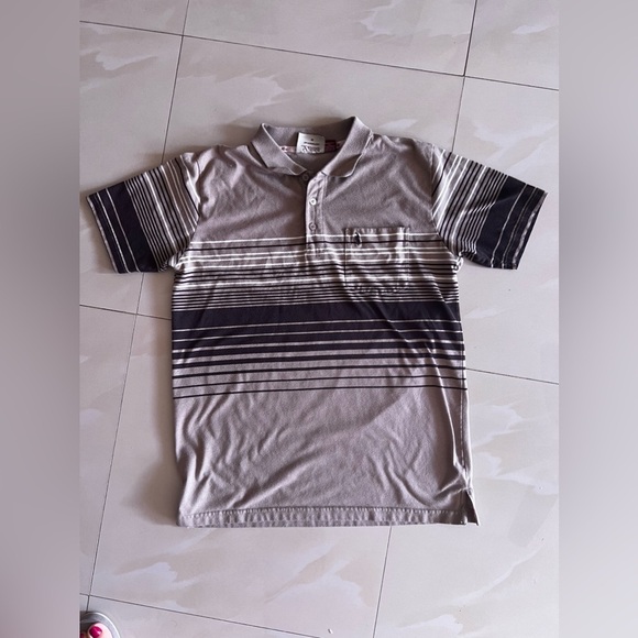 LADA  Men's Striped Collared Buttoned Shirt  pocket cotton Polyester size M - Picture 16 of 16